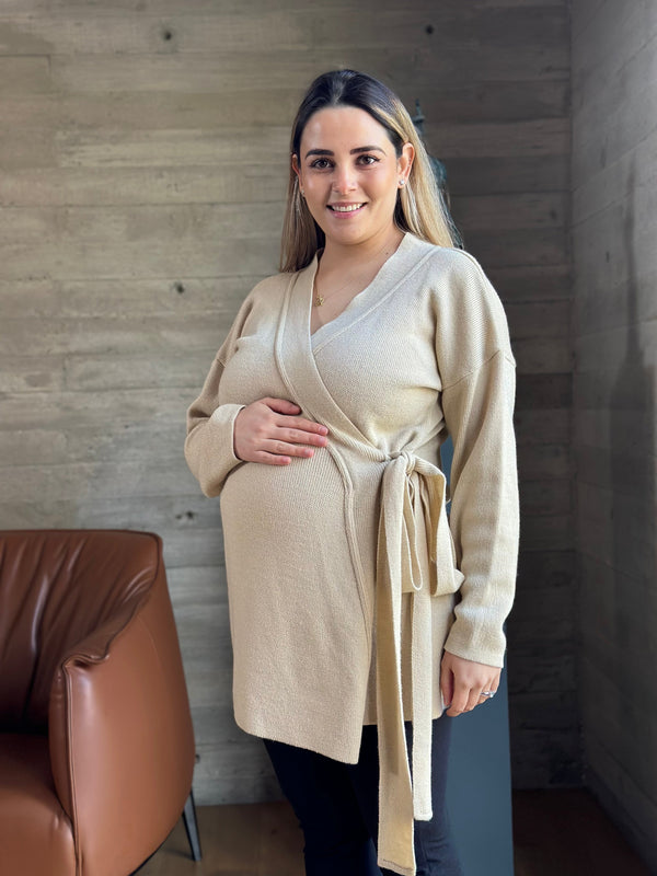 Suéter de maternidad envolvente •Avena•