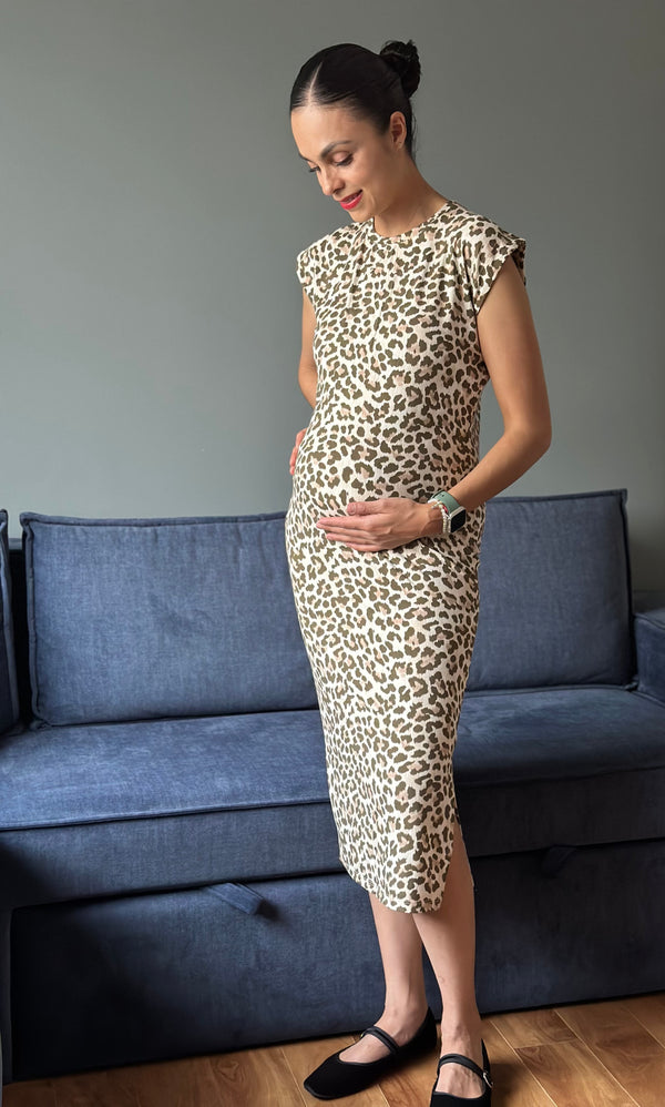 Vestido de maternidad midi •Animal Print•