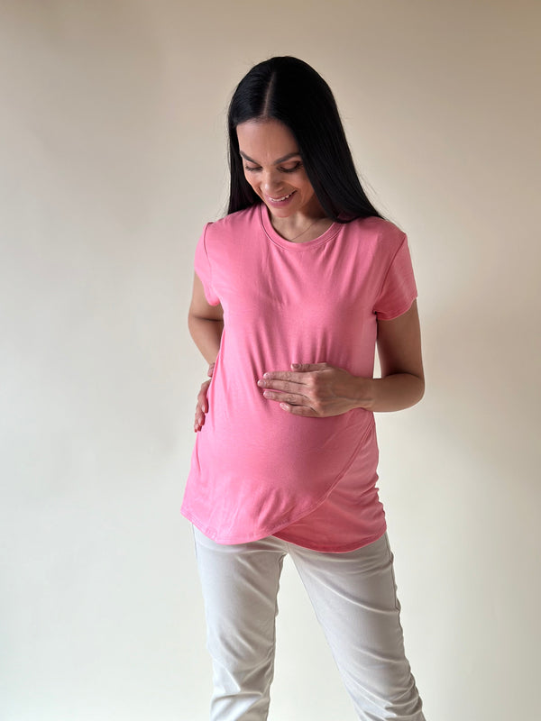 Blusa de maternidad y lactancia •Coral• BASIC