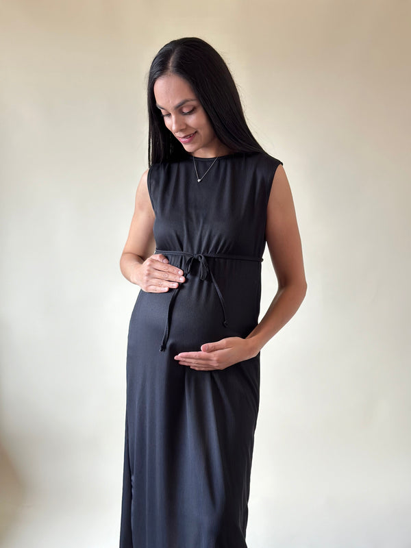 Vestido de maternidad y lactancia •Negro•