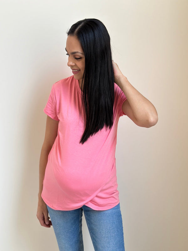 Blusa de maternidad y lactancia •Coral• BASIC