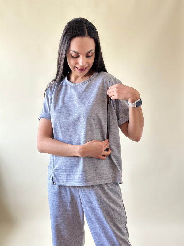 Set de lactancia y postparto Amaya •Gris•