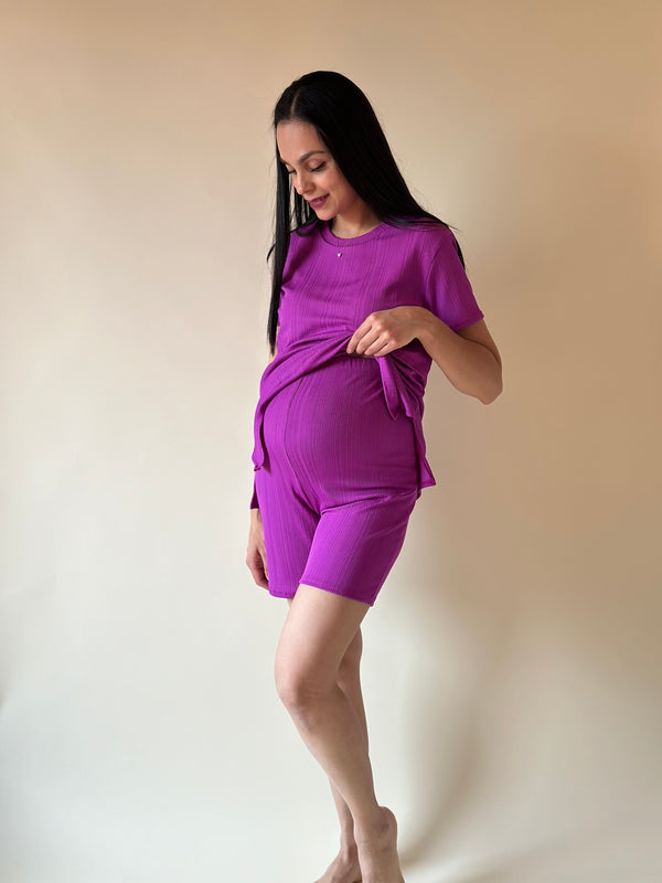 Set de maternidad y lactancia Sofia SHORT •Púrpura•