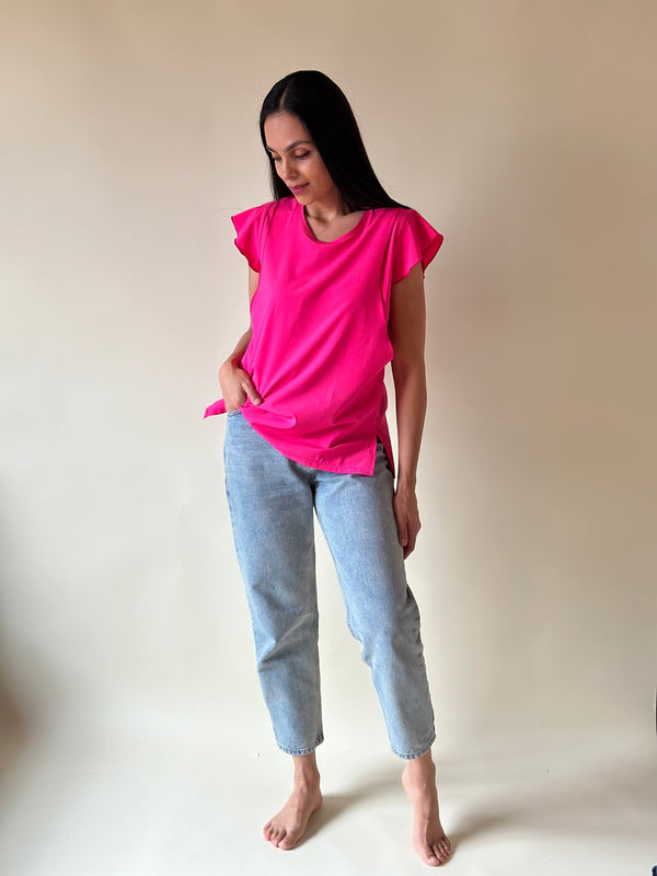 Blusa de lactancia •Rosa mexicano•