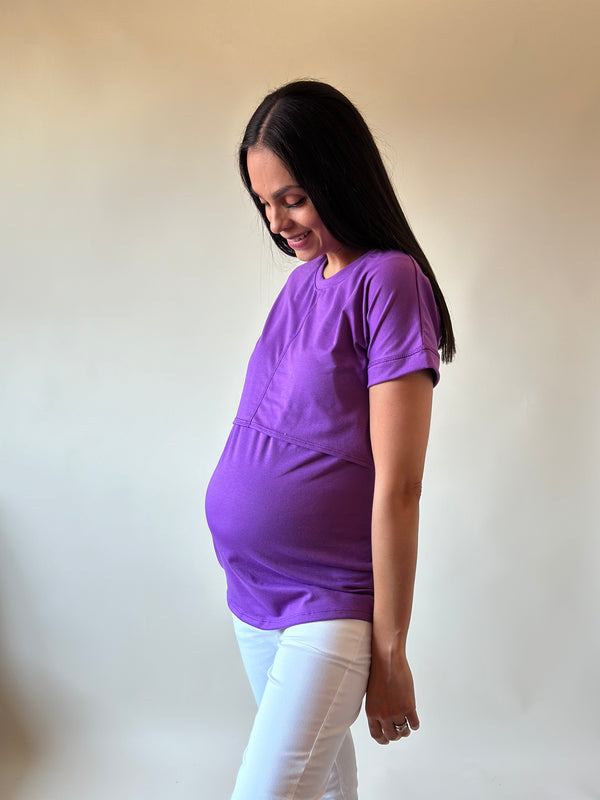 Blusa de maternidad y lactancia •Basic Violeta•