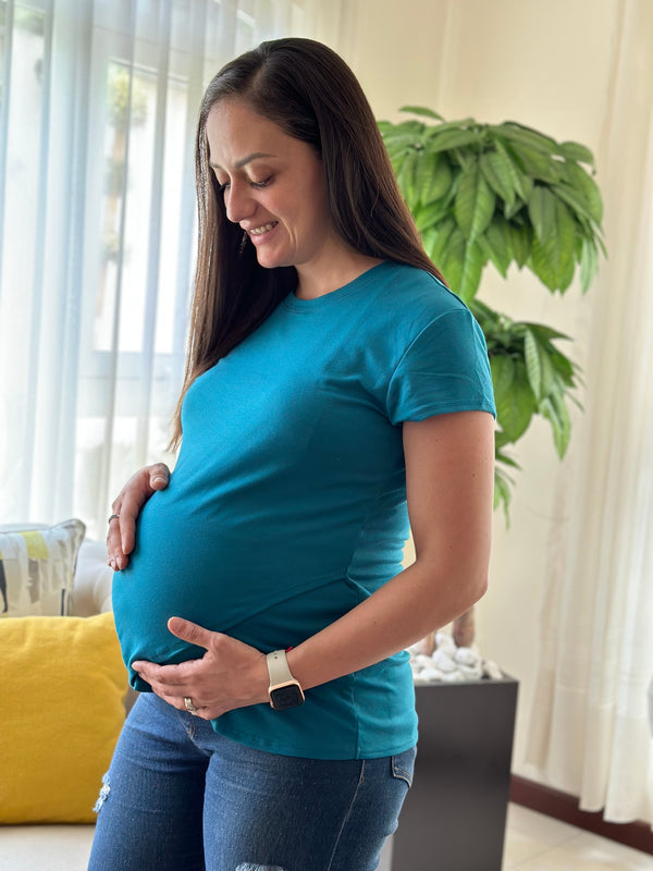 Blusa de maternidad y lactancia •azul petroleo• BASIC