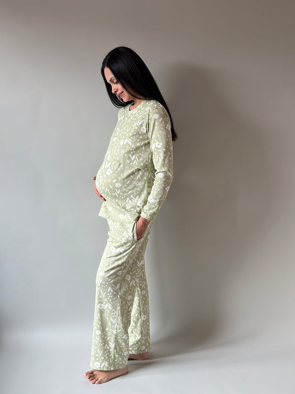 Pijama de maternidad y lactancia •Olivo•