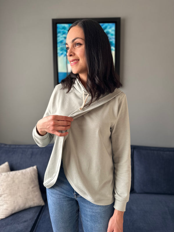 Sudadera de maternidad y lactancia CRUZADA •Menta•