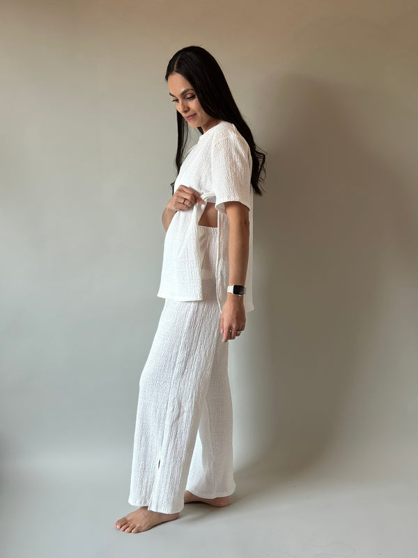 Set de embarazo y lactancia Valeria •Blanco•