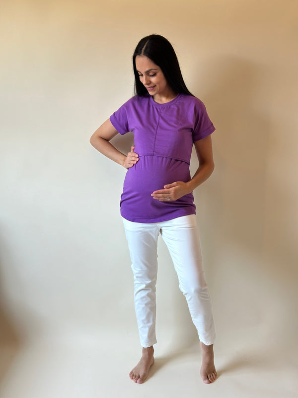 Blusa de maternidad y lactancia •Basic Violeta•