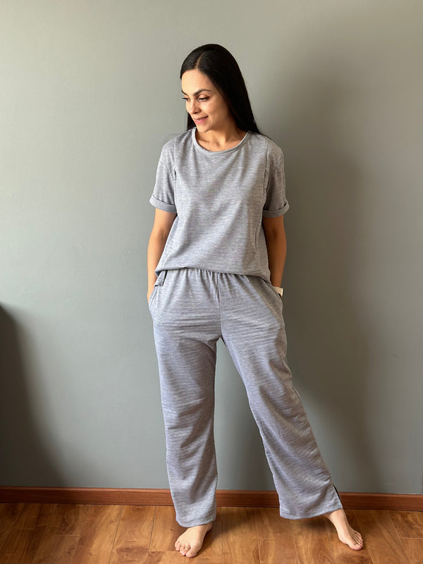 Set de lactancia y postparto Amaya •Gris•