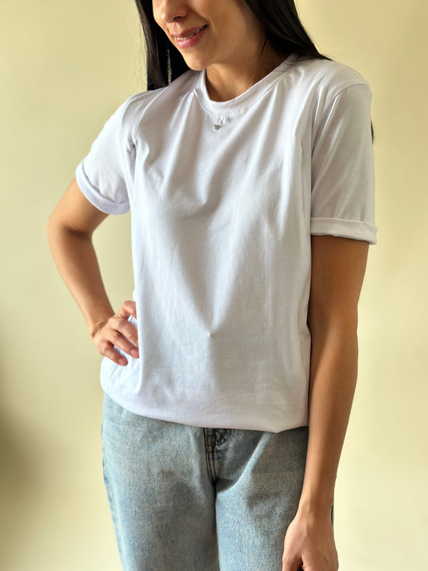 Playera de lactancia con CIERRE FRONTAL •Blanca•
