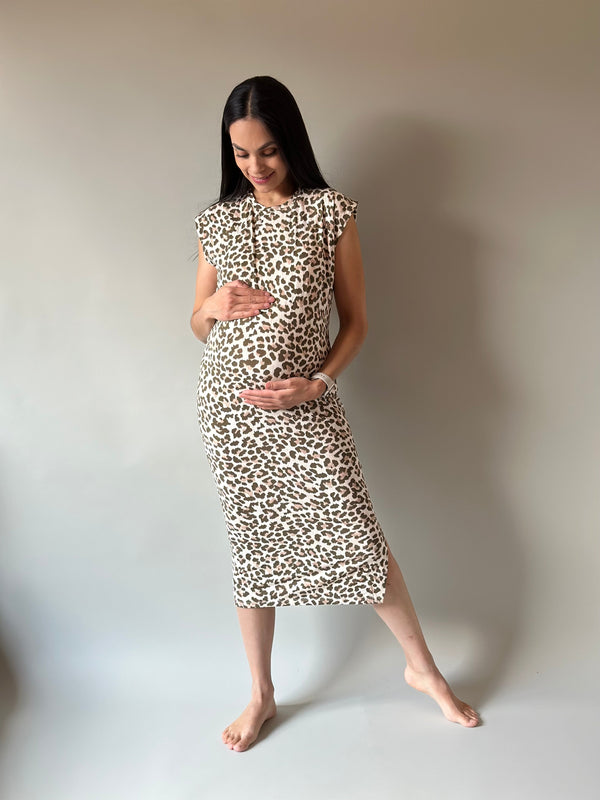 Vestido de maternidad midi •Animal Print•