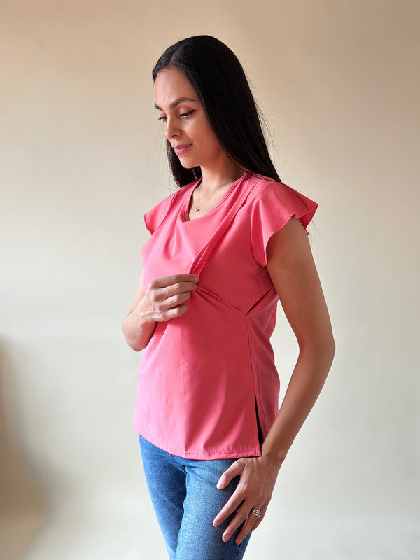 Blusa de lactancia •coral•