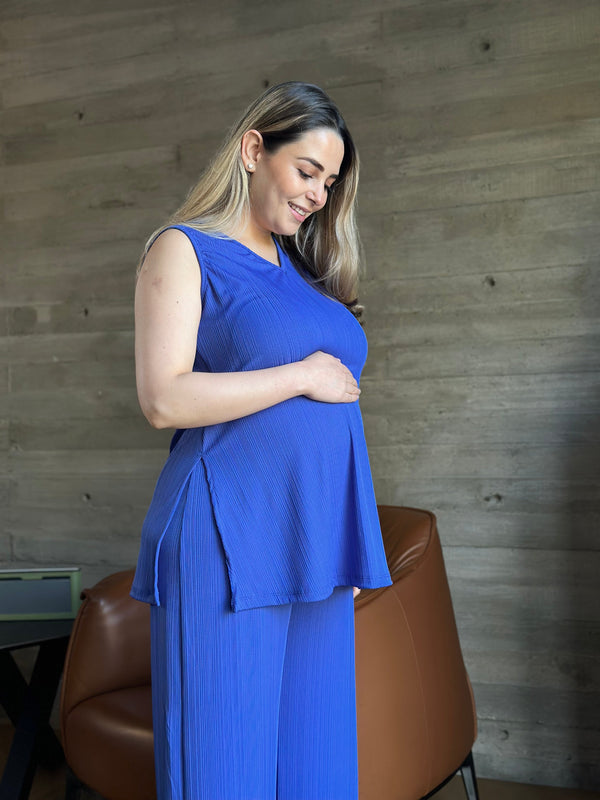 Set de embarazo y lactancia Anabel •Azul rey •