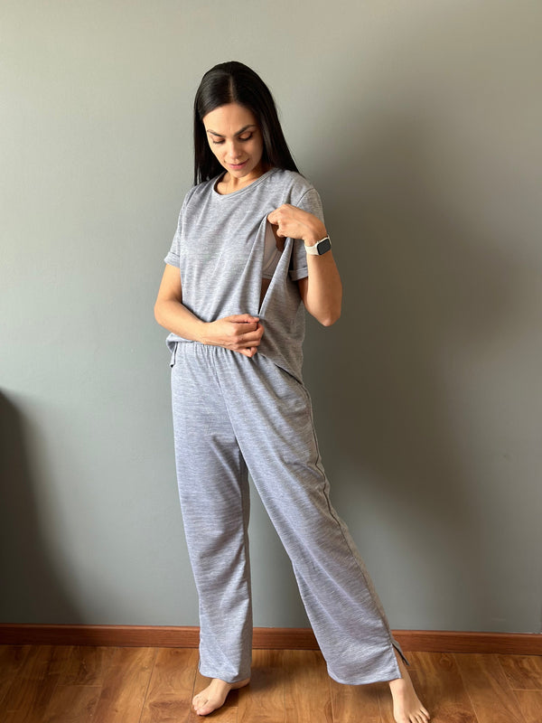 Set de lactancia y postparto Amaya •Gris•