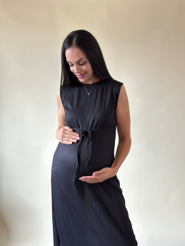 Vestido de maternidad y lactancia •Negro•