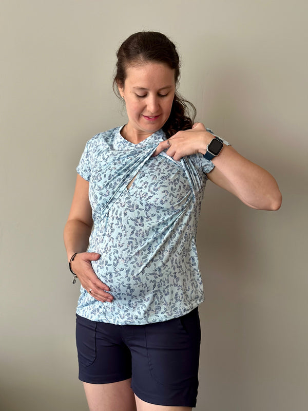Blusa de maternidad y lactancia •Helecho azul•