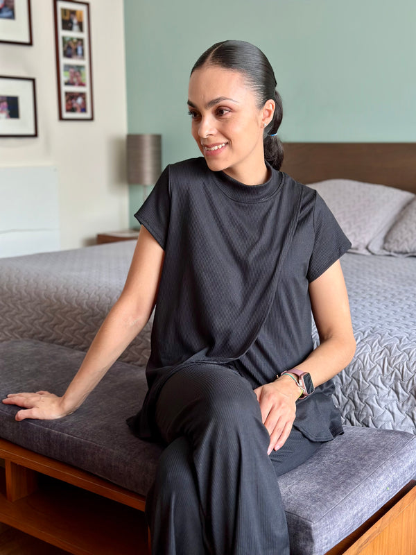 Set de lactancia y postparto Carmen •Negro•