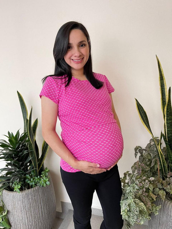 Blusa de maternidad y lactancia •Pestañitas fiusha•