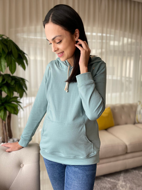 Sudadera de maternidad y lactancia •Verde•
