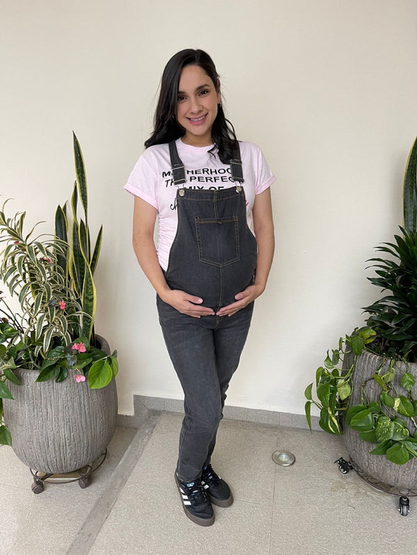 Overol de maternidad gris