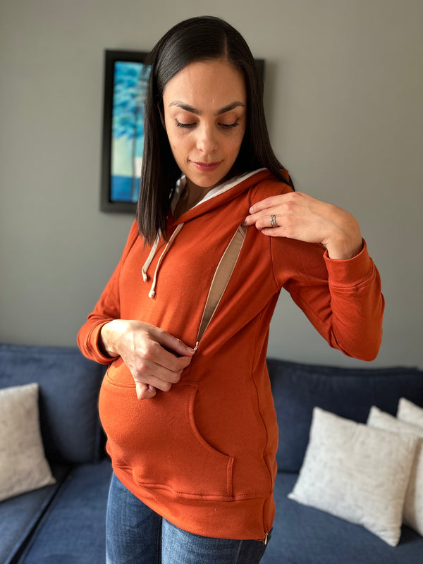 Sudadera de maternidad y lactancia •Terracota•