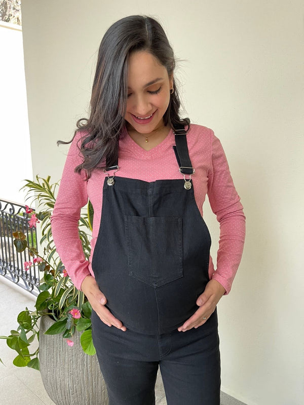 Overol de maternidad negro