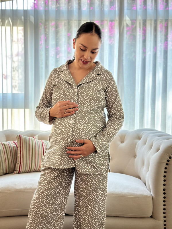 Pijama HOSPITAL de maternidad y lactancia •Motitas•