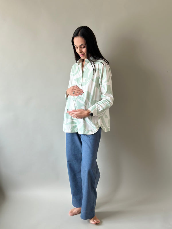 Camisa con abertura de maternidad y lactancia •Nature•