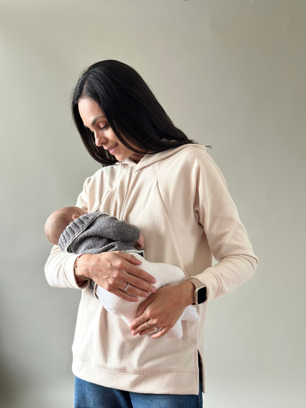 Sudadera Regina maternidad y lactancia •Trigo•