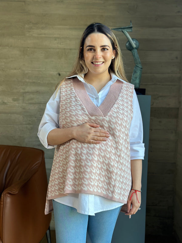 Chaleco oversize de embarazo •rosa•