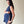 Blusa de maternidad y lactancia acanalada •Azul marino•