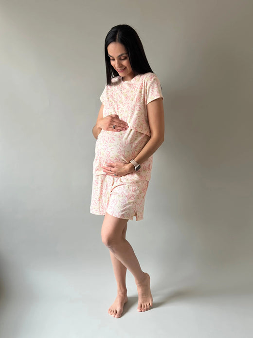 Pijama de short maternidad y lactancia •Spring•