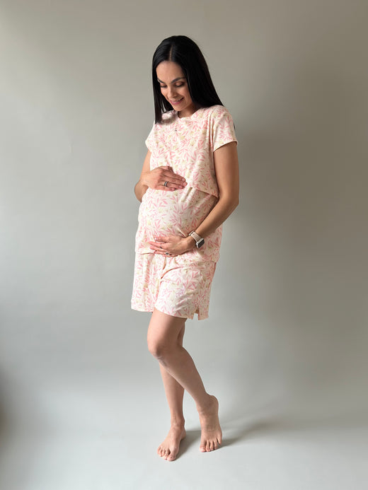Pijama de short maternidad y lactancia •Spring•