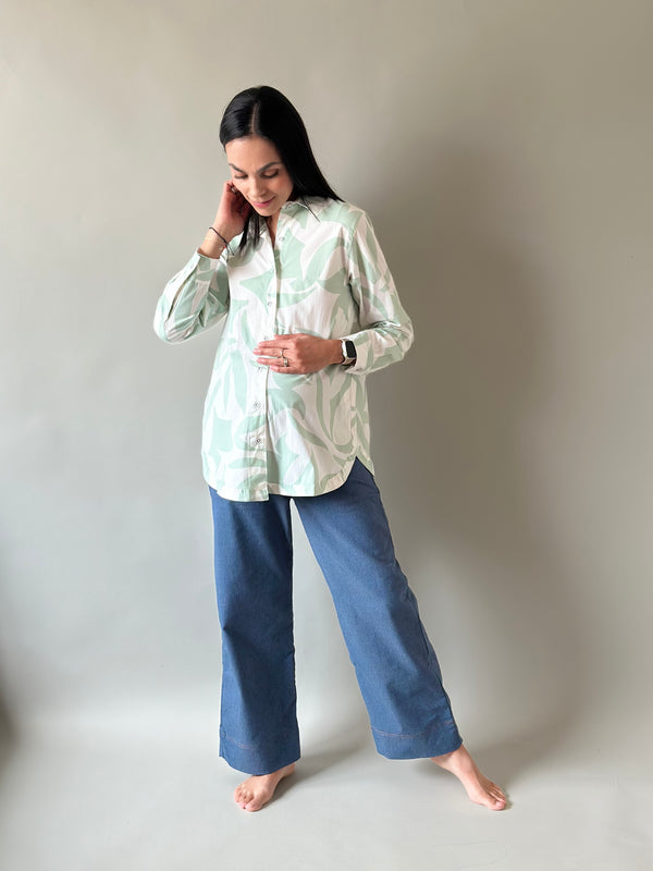Camisa con abertura de maternidad y lactancia •Nature•