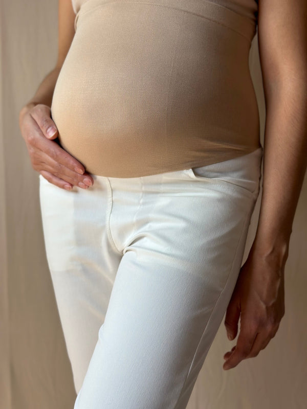 Pantalón corte skinny •Marfil• GABARDINA