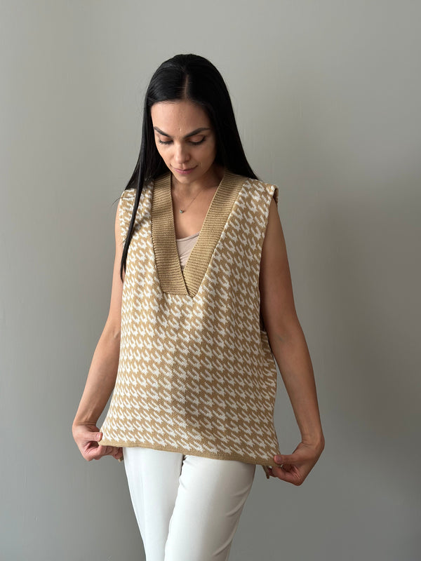 Chaleco oversize de embarazo •capuchino•