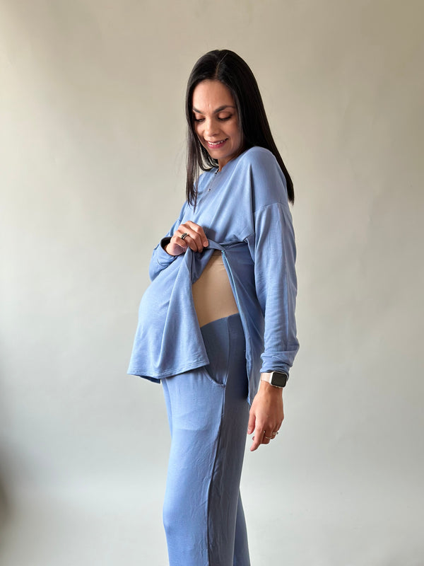 Pants de embarazo y lactancia •Azul• RELAX