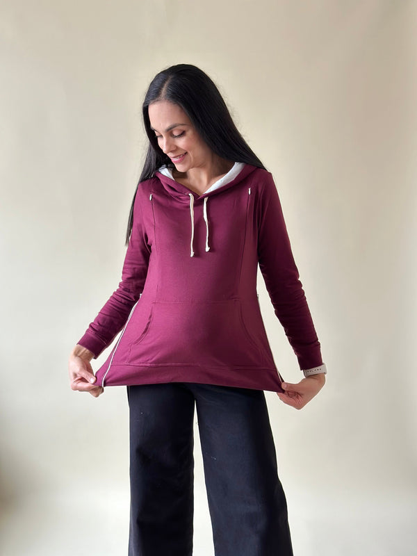 Sudadera de maternidad y lactancia •vino•