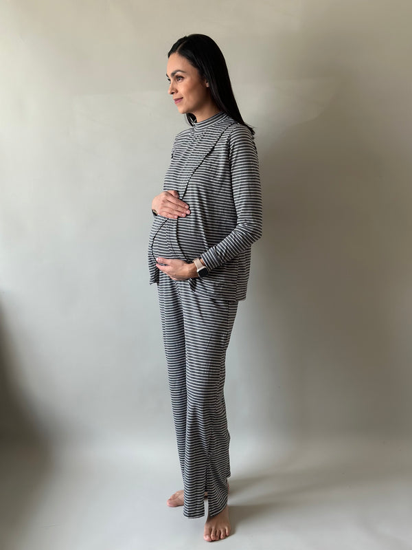 Set de embarazo y lactancia Martina  •Gris carbón•