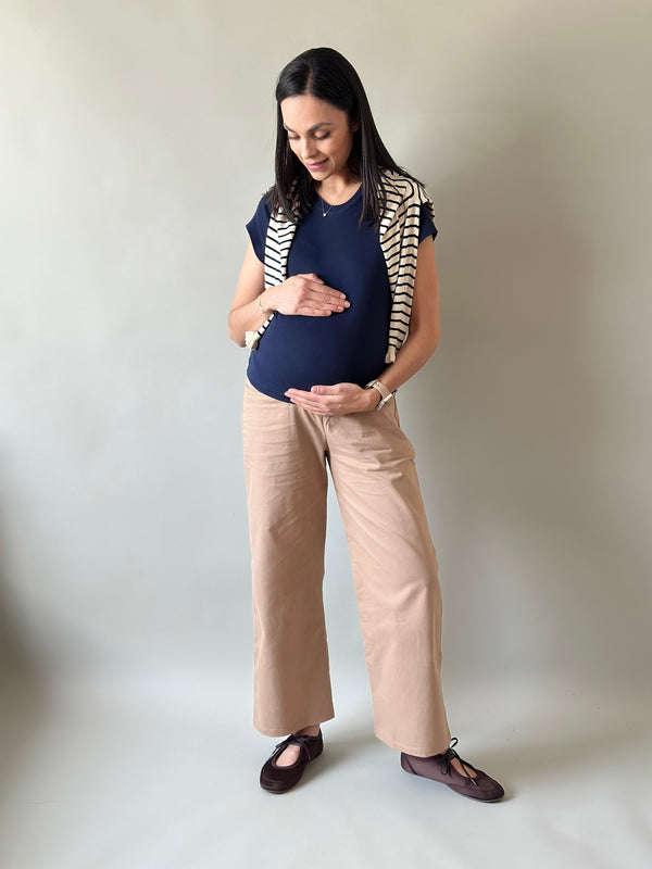 Pantalón pierna amplia •Caramelo• GABARDINA