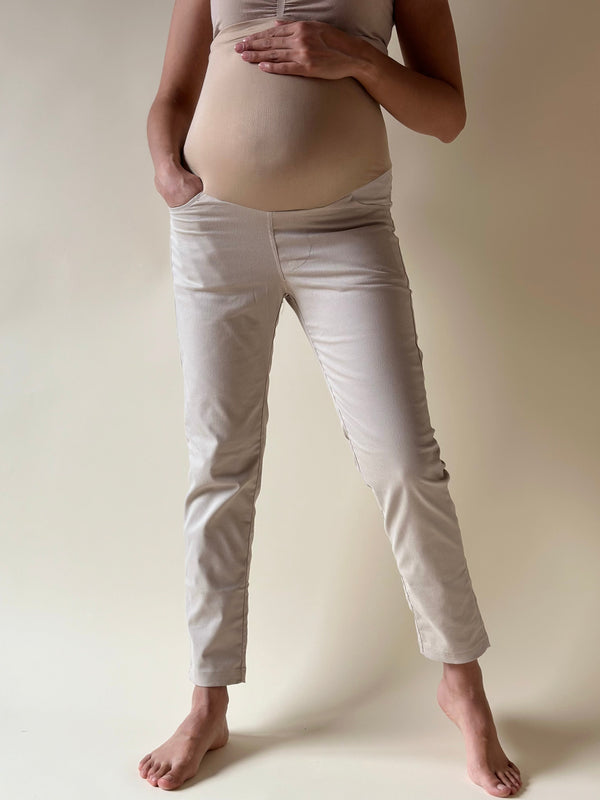 Pantalón corte skinny •Caqui• GABARDINA