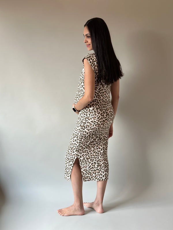 Vestido de maternidad midi •Animal Print•