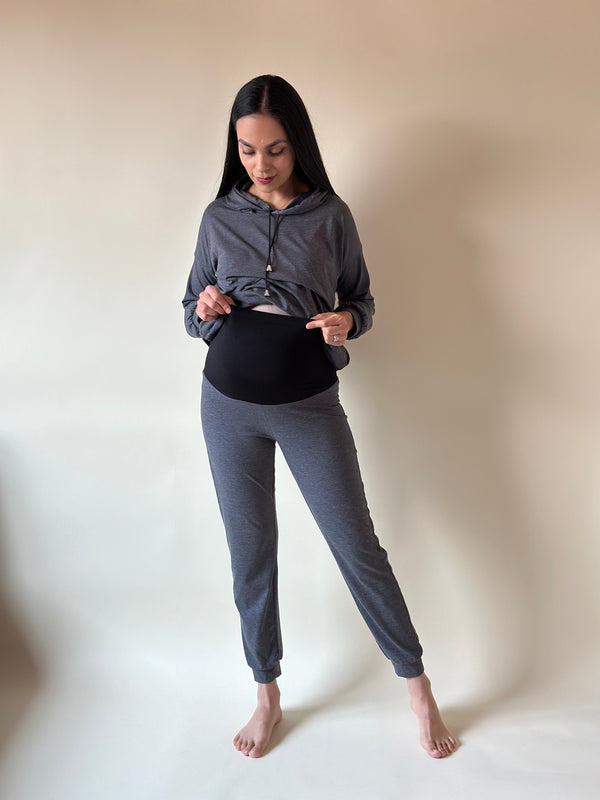 Pants de embarazo y lact •Gris oxford•