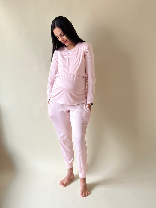 Pijama de maternidad y lactancia •Palo de rosa• SUPER SOFT