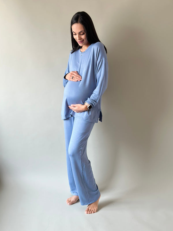 Pants de embarazo y lactancia •Azul• RELAX