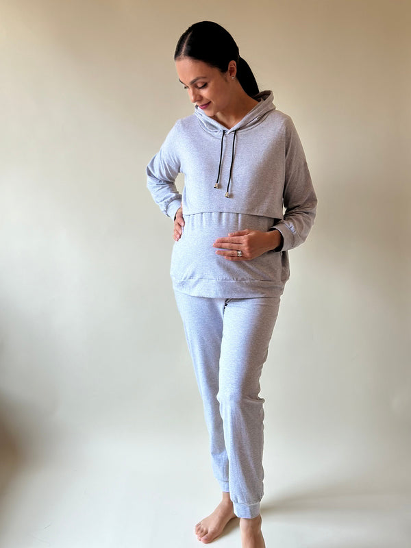 Pants de embarazo y lactancia •Gris Jaspe•