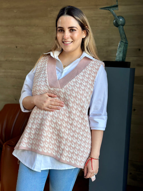 Chaleco oversize de embarazo •rosa•