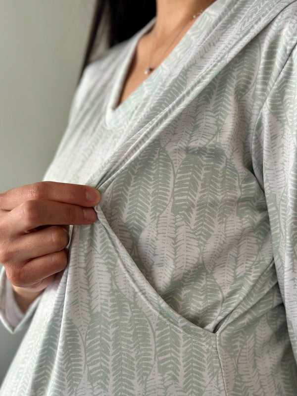 Pijama de maternidad y lactancia •Espiga verde• SUPER SOFT